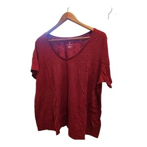 Lands' End Deep Red Short Sleeve Tee